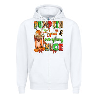 White Pumpkin Spice And Everything Nice Zipper Hoodie - MaliasSmallBusiness