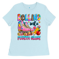 Baby Blue rolling into fourth grade Ladies Tee - texasbilliewilder