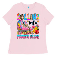 Bubblegum Pink rolling into fourth grade Ladies Tee - texasbilliewilder