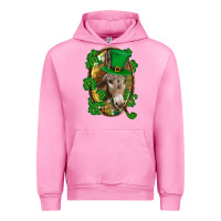 Fuchsia Pink St. Patrick's day Donkey Urban Hoodie - CowGirlArtShop