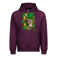 Mauve Wine St. Patrick's day Donkey Urban Hoodie - CowGirlArtShop