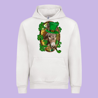 St. Patrick's Day Donkey Urban Hoodie Designed By Cowgirlartshop