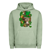 Pigment Oil Green St. Patrick's day Donkey Urban Hoodie - CowGirlArtShop