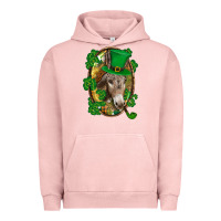 Pigment Salmon St. Patrick's day Donkey Urban Hoodie - CowGirlArtShop