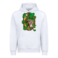 White St. Patrick's day Donkey Urban Hoodie - CowGirlArtShop