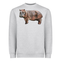 Heather Grey hippopotamus Heavyweight Sweatshirt - LillyAllenDesigns