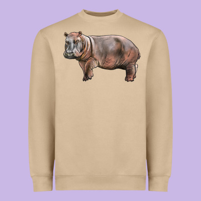 Hippopotamus Heavyweight Sweatshirt Designed By Lillyallendesigns
