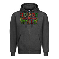 Charcoal Heather Howdy Christmas y'all Zipper Hoodie - NancyCooperArtShop