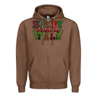 Chestnut Howdy Christmas y'all Zipper Hoodie - NancyCooperArtShop