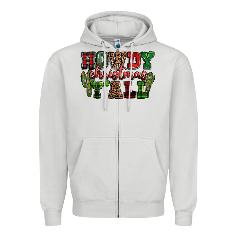 Howdy Christmas Y'all Zipper Hoodie by NancyCooperArtShop | Teevron