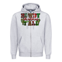 Heather Grey Howdy Christmas y'all Zipper Hoodie - NancyCooperArtShop