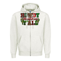 Oatmeal Heather Howdy Christmas y'all Zipper Hoodie - NancyCooperArtShop