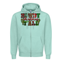 Seafoam Howdy Christmas y'all Zipper Hoodie - NancyCooperArtShop