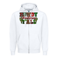White Howdy Christmas y'all Zipper Hoodie - NancyCooperArtShop
