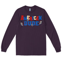 Plum american dude Long Sleeve Tee - MaliasSmallBusiness
