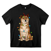 Black christmas lights shiba inu Heavy Core Tee - RanaPortraitStore