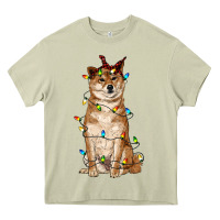 Mossy christmas lights shiba inu Heavy Core Tee - RanaPortraitStore