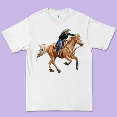 Horse Body With Cowgirl Premium Tee Designed By Ranaportraitstore