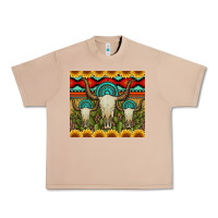 Burro bull skulls gemstones and cactus with leopard and aztec Urban Heavy Tee - Artiststas