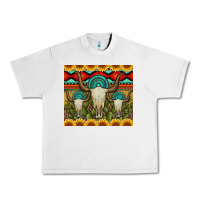 Lunar Rock bull skulls gemstones and cactus with leopard and aztec Urban Heavy Tee - Artiststas