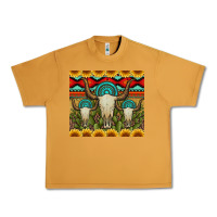 Peanut Butter bull skulls gemstones and cactus with leopard and aztec Urban Heavy Tee - Artiststas