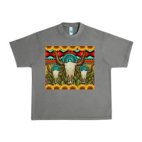 Tornado bull skulls gemstones and cactus with leopard and aztec Urban Heavy Tee - Artiststas