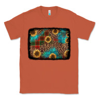 Copper christmas sunflowers and buffalo plaid background Classic Tee - Jasminsmagicworld