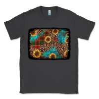 Smoke christmas sunflowers and buffalo plaid background Classic Tee - Jasminsmagicworld