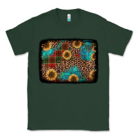Sports Green christmas sunflowers and buffalo plaid background Classic Tee - Jasminsmagicworld
