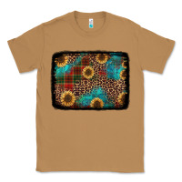Christmas Sunflowers And Buffalo Plaid Background Classic Tee | Teevron