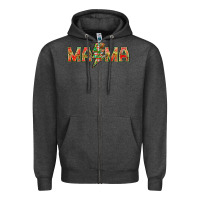 Charcoal Heather Mama Christmas lightning bolt Zipper Hoodie - NancyCooperArtShop