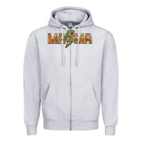 Heather Grey Mama Christmas lightning bolt Zipper Hoodie - NancyCooperArtShop