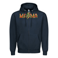 Navy Mama Christmas lightning bolt Zipper Hoodie - NancyCooperArtShop