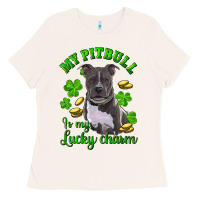 Bone st patricks day my pitbuli my lucky charm Ladies Tee - RanaPortraitStore