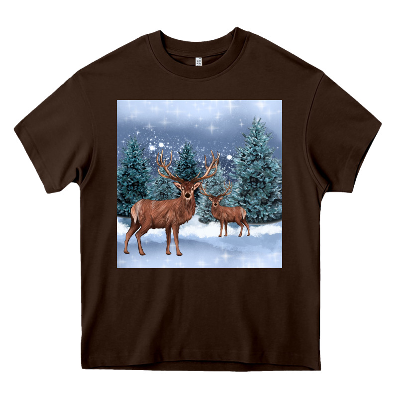 Winter Deer Heavy Core Tee by BarkalooDesign | Teevron