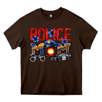 Chocolate Brown police mom Heavy Core Tee - Zillion Design Studio