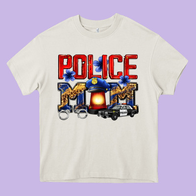 Police Mom Heavy Core Tee Designed By Zillion Design Studio