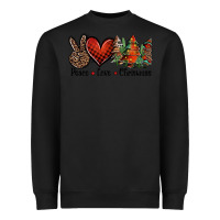 Black Peace love western christmas trees Heavyweight Sweatshirt - Jasminsmagicworld