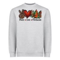 Heather Grey Peace love western christmas trees Heavyweight Sweatshirt - Jasminsmagicworld