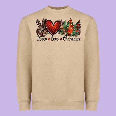 Peace Love Western Christmas Trees Heavyweight Sweatshirt Designed By Jasminsmagicworld