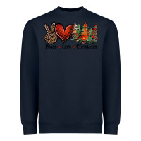 Navy Peace love western christmas trees Heavyweight Sweatshirt - Jasminsmagicworld
