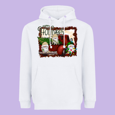 Happy Holidays Gnomes Christmas Truck Heavyweight Hoodie Designed By Bettercallsaul