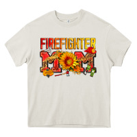 Cream firefighter mom Heavy Core Tee - Zillion Design Studio