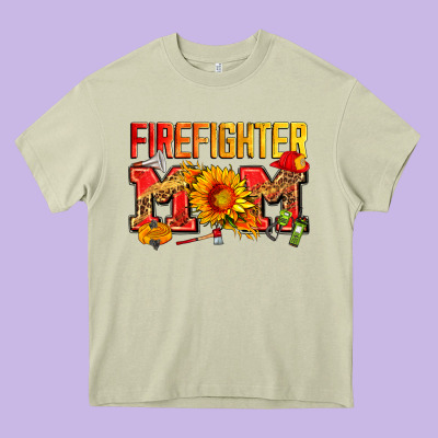 Firefighter Mom Heavy Core Tee Designed By Zillion Design Studio
