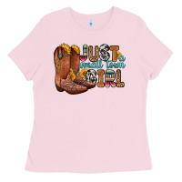 Bubblegum Pink just a small town girl Ladies Tee - Zillion Design Studio