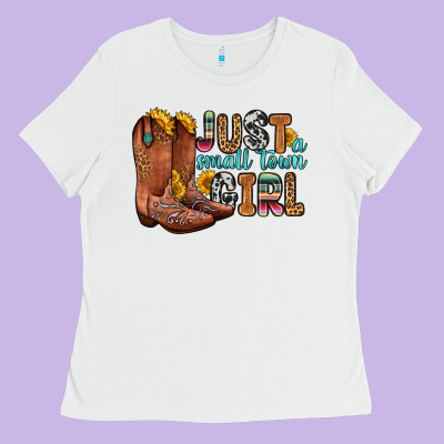 Just A Small Town Girl Ladies Tee Designed By Zillion Design Studio
