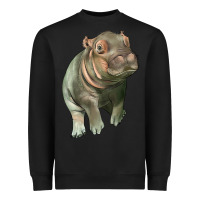 Black baby hippo Heavyweight Sweatshirt - LillyAllenDesigns