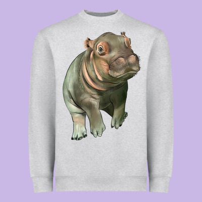 Baby Hippo Heavyweight Sweatshirt Designed By Lillyallendesigns