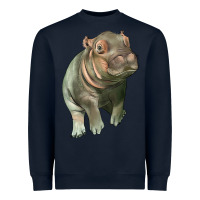 Navy baby hippo Heavyweight Sweatshirt - LillyAllenDesigns