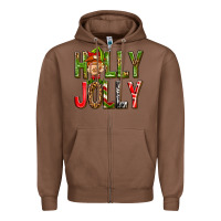 Chestnut Holly Jolly elf gnome Zipper Hoodie - NancyCooperArtShop